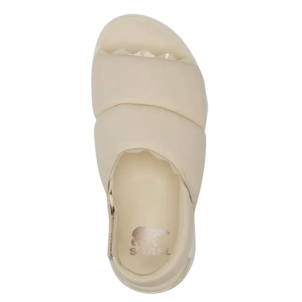 Quilted Sorel Dayspring 9puffy strappy sling back chunky platform sporty sandals